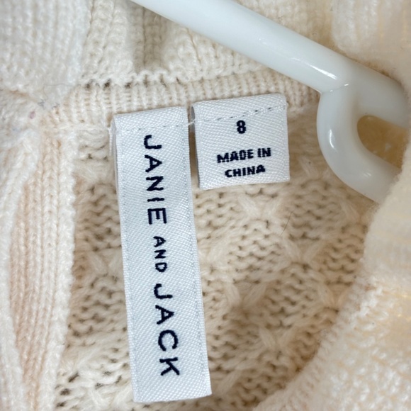 Janie and Jack Cream Ruffle Sweater 8 Bow Chunky Holiday Photos Christmas Preppy - Picture 7 of 12